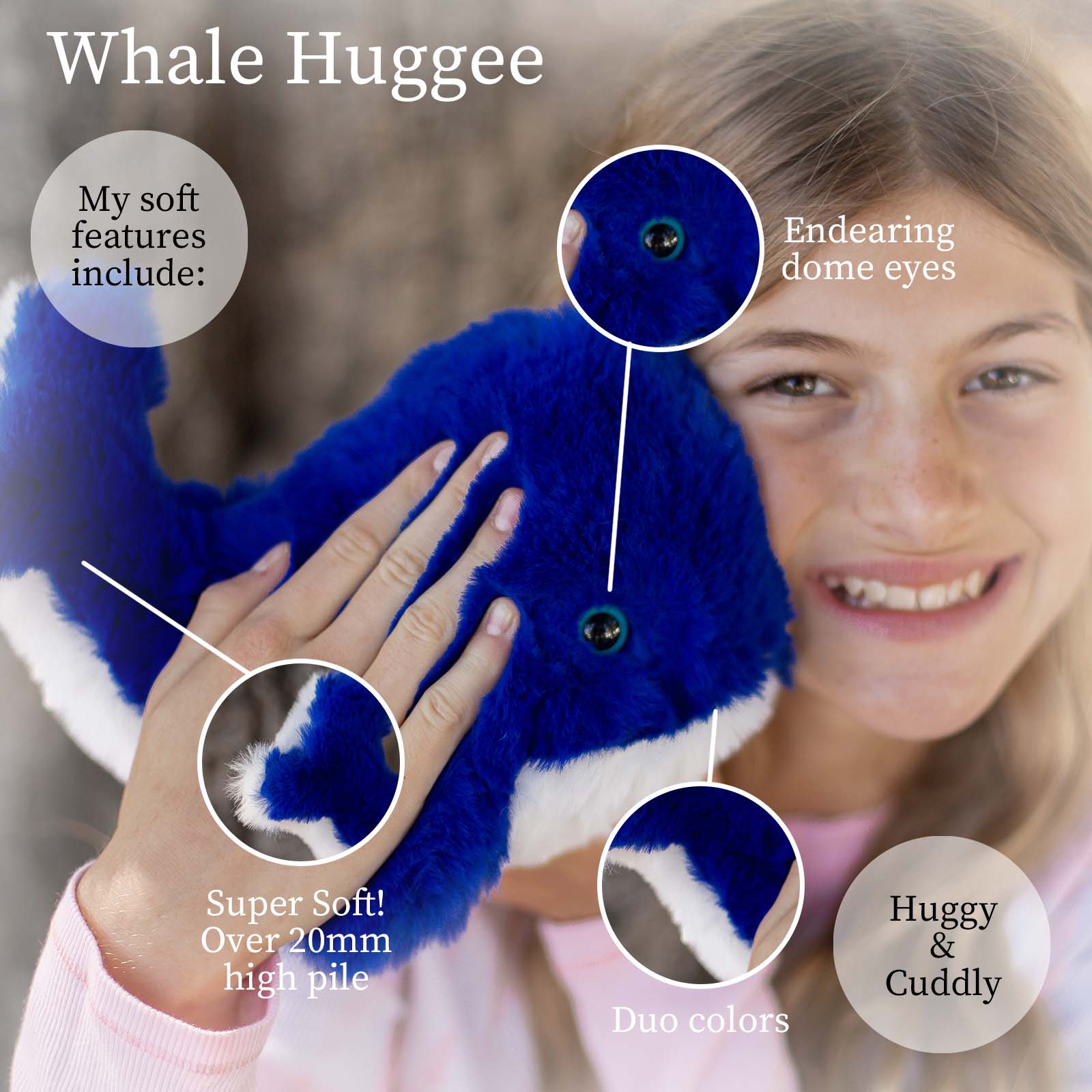 Huggee World's Softest Plush Blue Whale Huggee 11