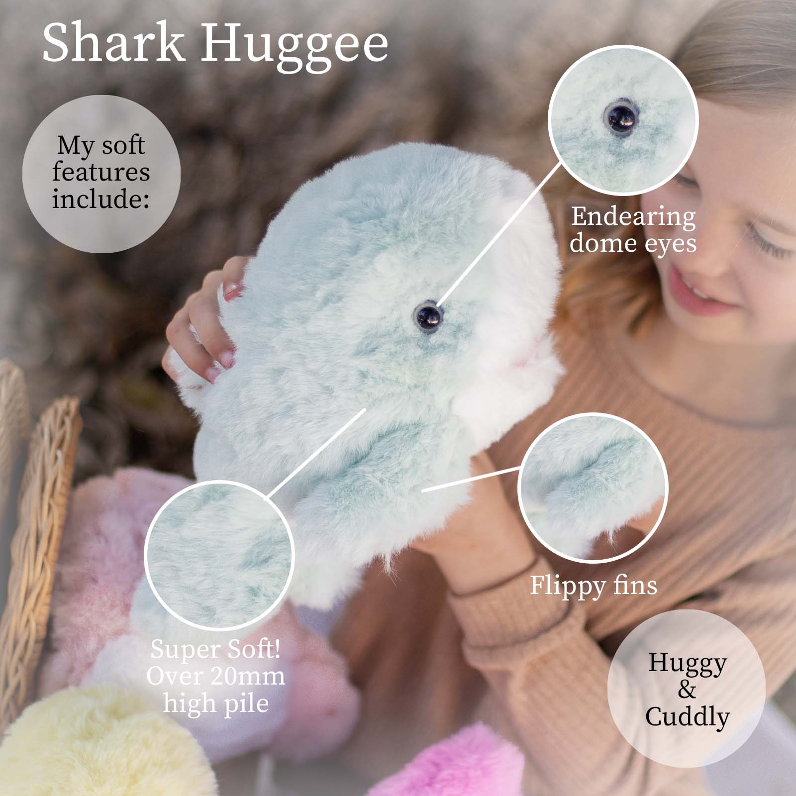 Huggee World's Softest Plush Green Shark Huggee 11