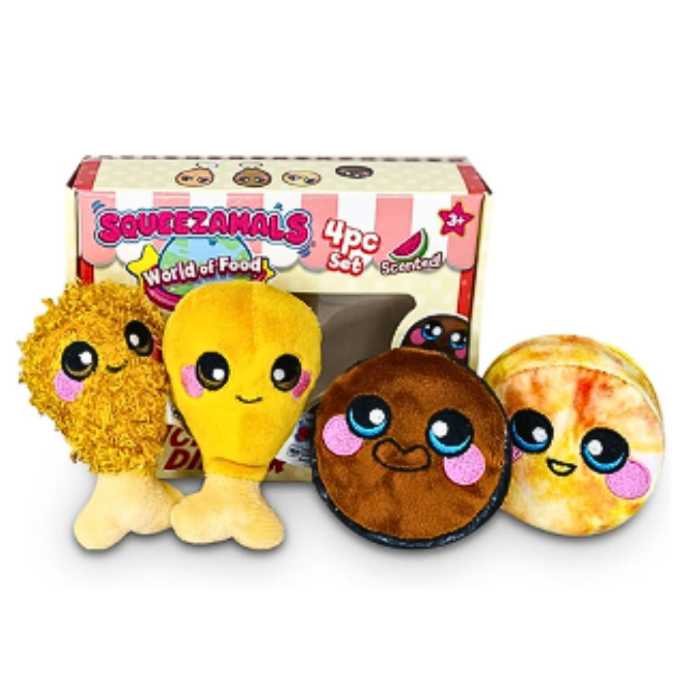 SQUEEZAMALS World of Food Plush Playsets Beverly Hills Teddy