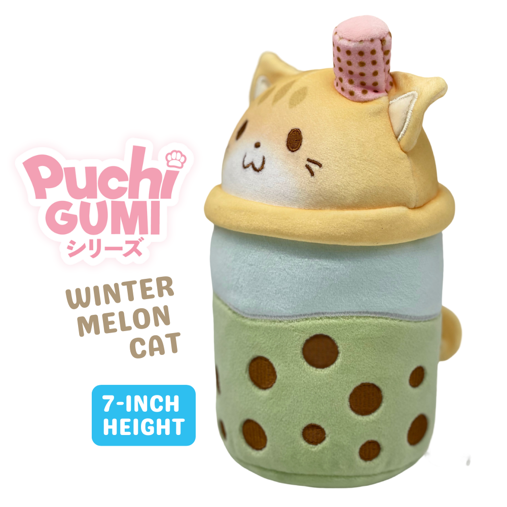 Puchi Gumi Winter Melon Cat Plush - Boba Tea Stuffed Animal